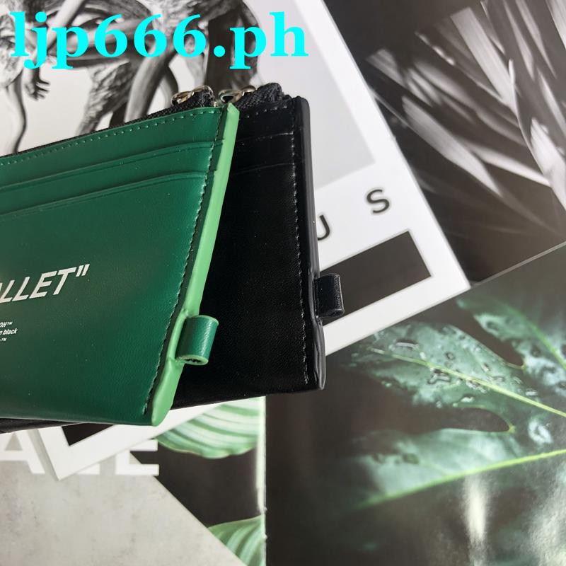 Off White Ví Da Bò Có Khóa Kéo Thời Trang 2022