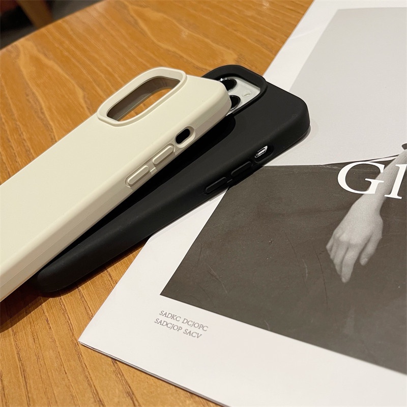 Ốp Điện Thoại Silicon Mềm Màu Trắng Cổ Điển Cho iPhone 11 12 13 14 Pro Max X XR XS Max 6 6S 7 8 Plus