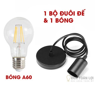Combo Bộ Đui Đế Thả 1 Mét và Bóng Đèn LED ST64/A60/Bulb 7W | Đèn Toàn Lợi