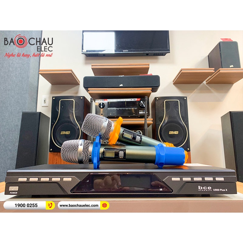 [CHÍNH HÃNG] Micro Karaoke Không Dây BCE U900 Plus X | Hát Karaoke Hay, Chống Hú - 2 tay micro không dây + 1 đầu thu