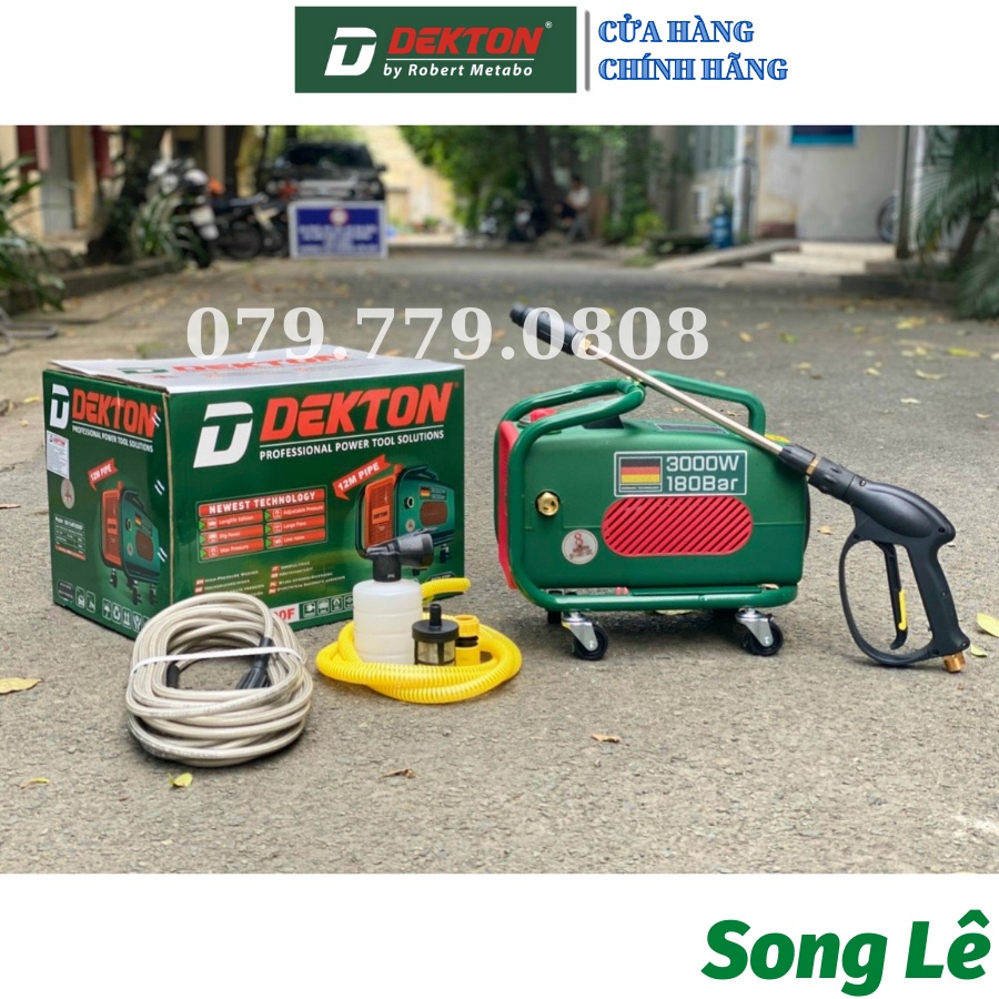 [Mẫu 2022] Máy rửa xe áp lực Dekton 3000W  - DK CWR3000F - Đồng 100%