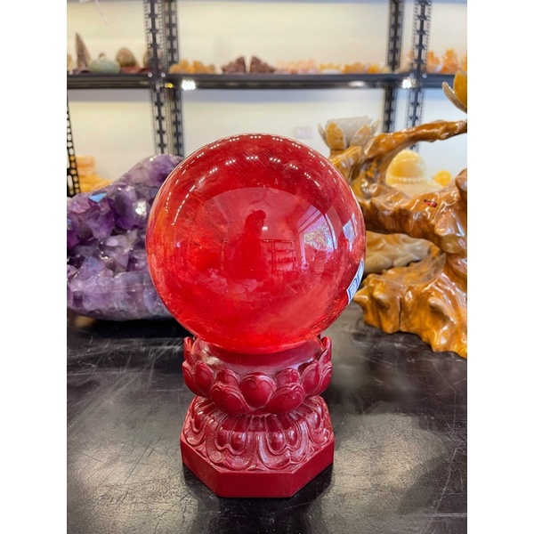 Quả Bi Cầu Đá Núi Lửa Đỏ - Vàng Phong Thuỷ