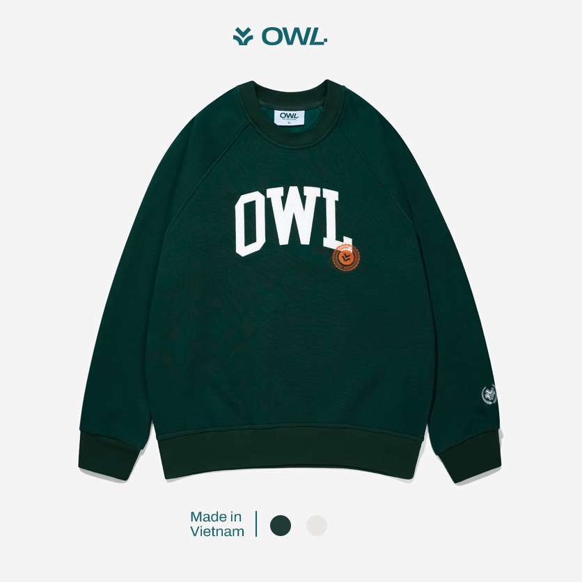 OWL BRAND - UNIVERSITY SWEATSHIRT - Áo nỉ chui đầu màu Xanh lá - OWL2 thumbnail