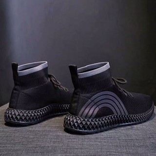(Freeship+Full box) Giày Sneaker Cổ thun Full đen phản quang