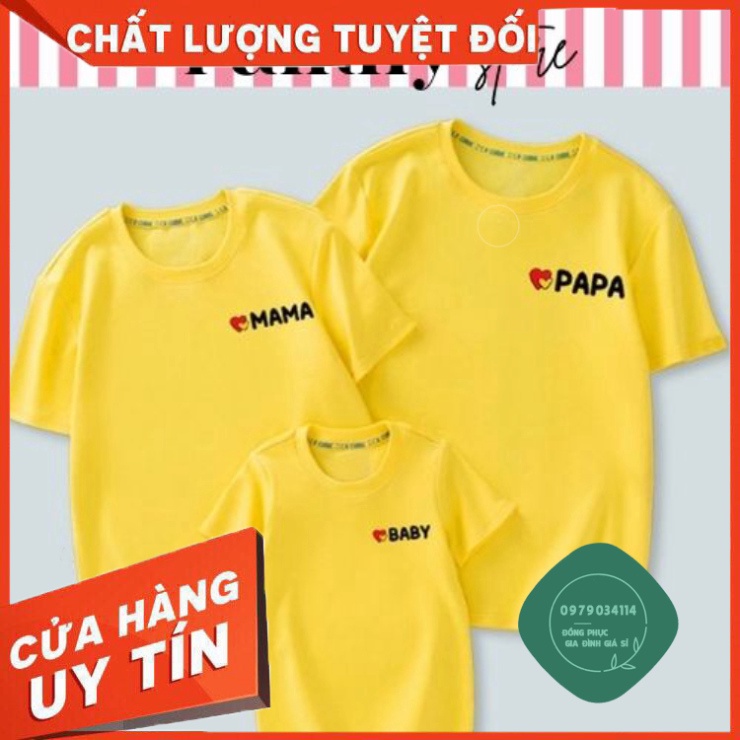 Áo thun giá sỉ Áo Gia Đình papa, mama, baby - Cam kết hàng tốt