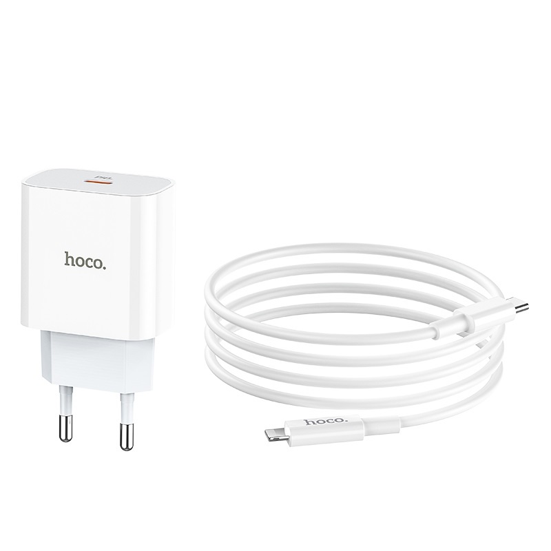 ⚡QUICK CHARGING⚡ Bộ sạc nhanh PD20W  HOCO sạc nhanh QC3.0, cáp sạc TYPE C to IP, C76A PLUS hỗ trợ sạc nhanh 3A