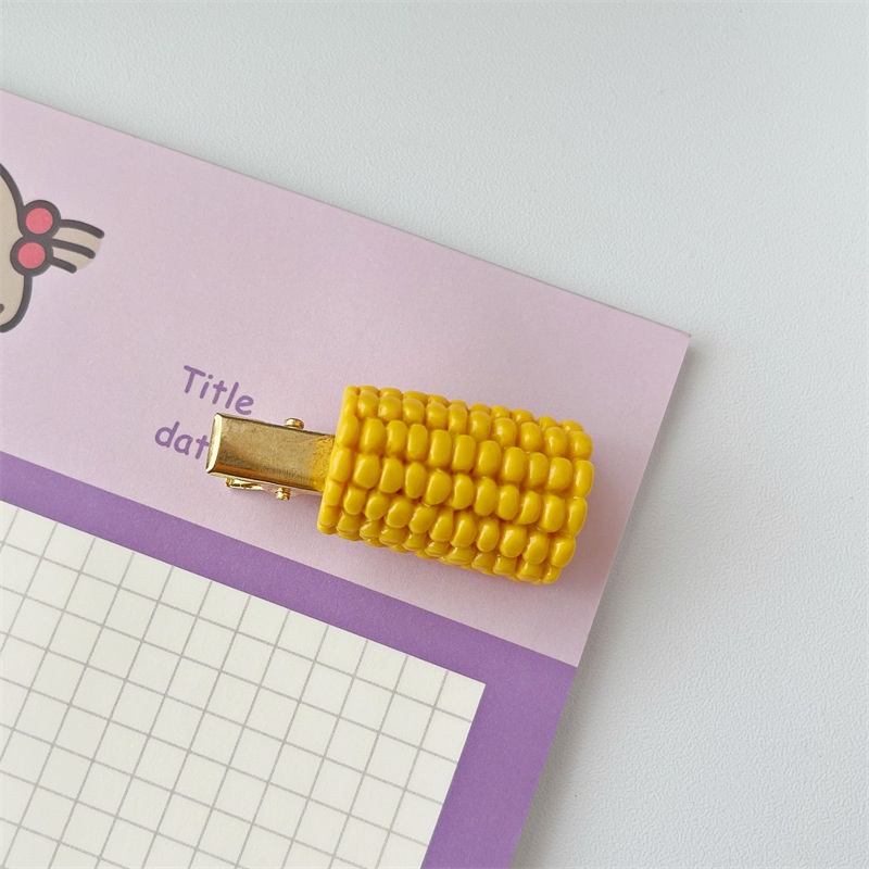 Kẹp tóc hình hạt đậu/ bắp bằng nhựa dễ thương cho nữ