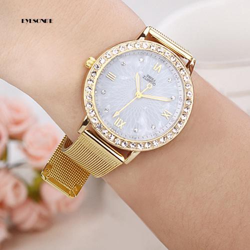 Dây Cáp EYe Chất Lượng Cao Chuyên Dùng❀Đồng Hồ Số La Mã Mạ VàNg ĐíNh Đá ThờI Trang Cho Nữ