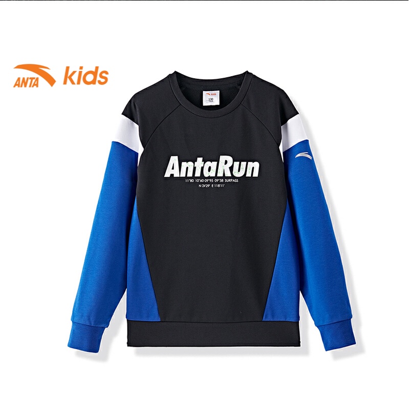 Áo nỉ thời trang bé trai Anta Kids 352135704 chất nỉ bông, bo chun tay áo, gấu áo