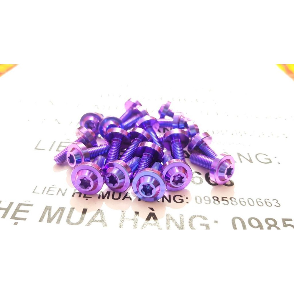 Bộ Ốc Titan GR5 răng xoắn lắp dán Áo xe Air Blade năm 2017-2019