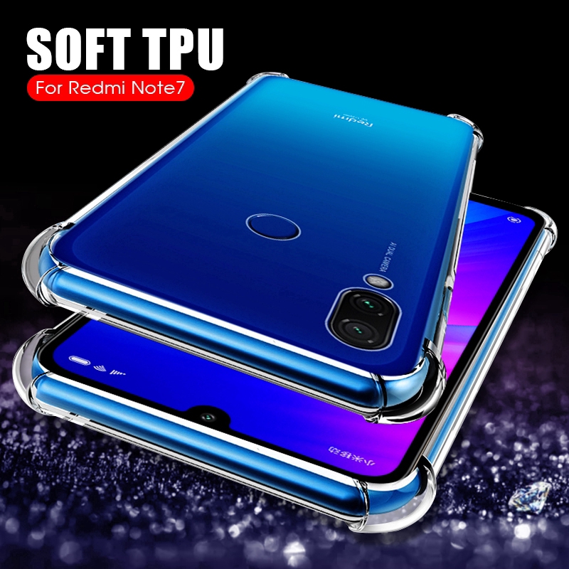 Ốp điện thoại trong suốt thiết kế chống sốc cho Xiaomi Redmi Note 7 7Pro Max3 Mix3 Mi8 9 A1 A2 5X 6X