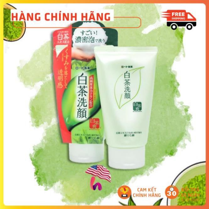 Sữa rửa mặt trà xanh Rohto Shirochasou Green Tea Foam 120g hàng Nhật Maneki