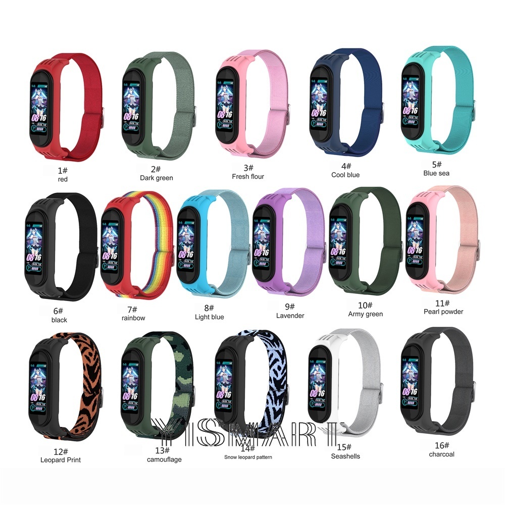 Dây đeo thay thế chất liệu nylon co giãn cho Xiaomi Mi Band 6 5 4 3 Mi Band 4 3