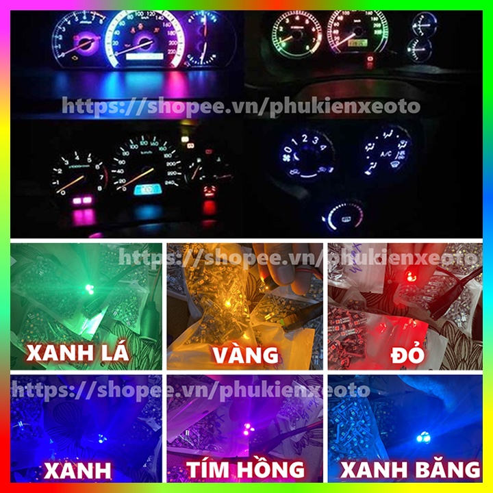 Bóng đèn Led T5 3SMD gắn mặt đồng hồ, demi, xe máy, ô tô DC 12V