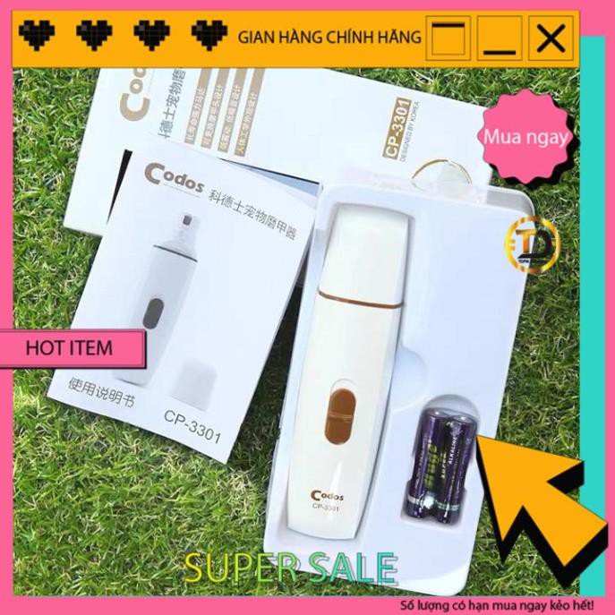 (CODOS CP 3301/ BẢN PIN) Máy mài móng chó mèo - Dũa móng thú cưng - Grooming Store
