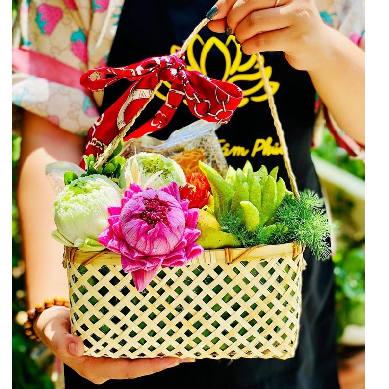 Giỏ mây tre đan đựng quà Tết, quà tặng, trứng, decor, trang trí