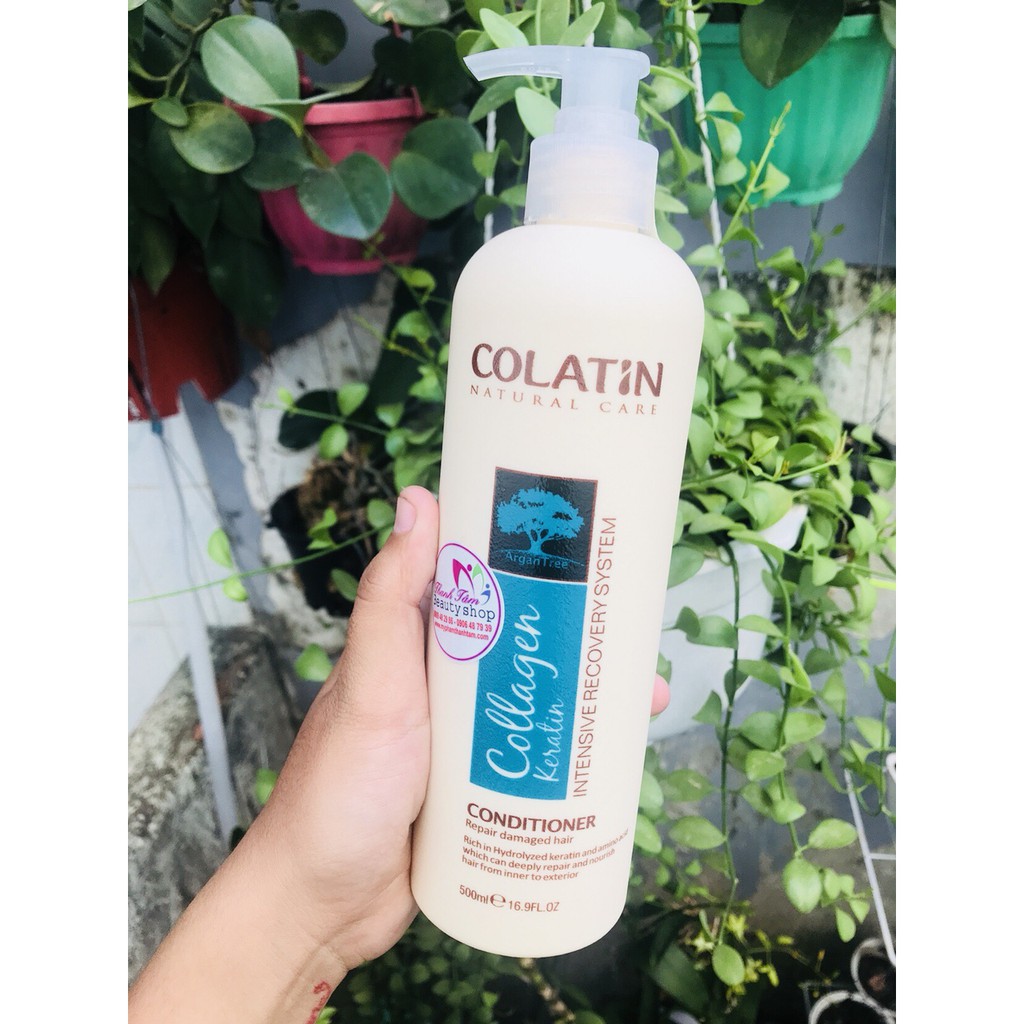 Dầu xả dưỡng tơ tằm siêu mềm mượt Colatin Natural Care Conditioner 500ml ( New )