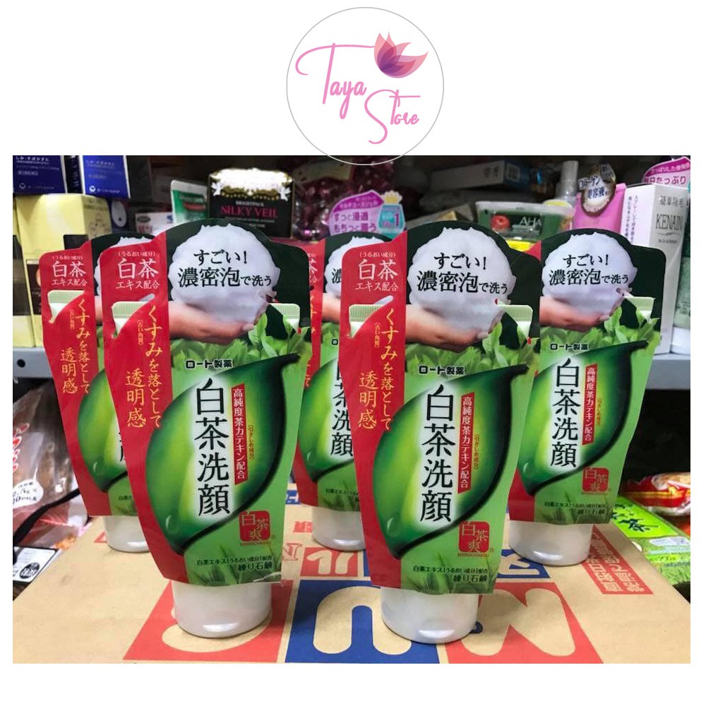 Sữa rửa mặt trà xanh Rohto Shirochasou Green Tea Foam Nhật Bản 120g