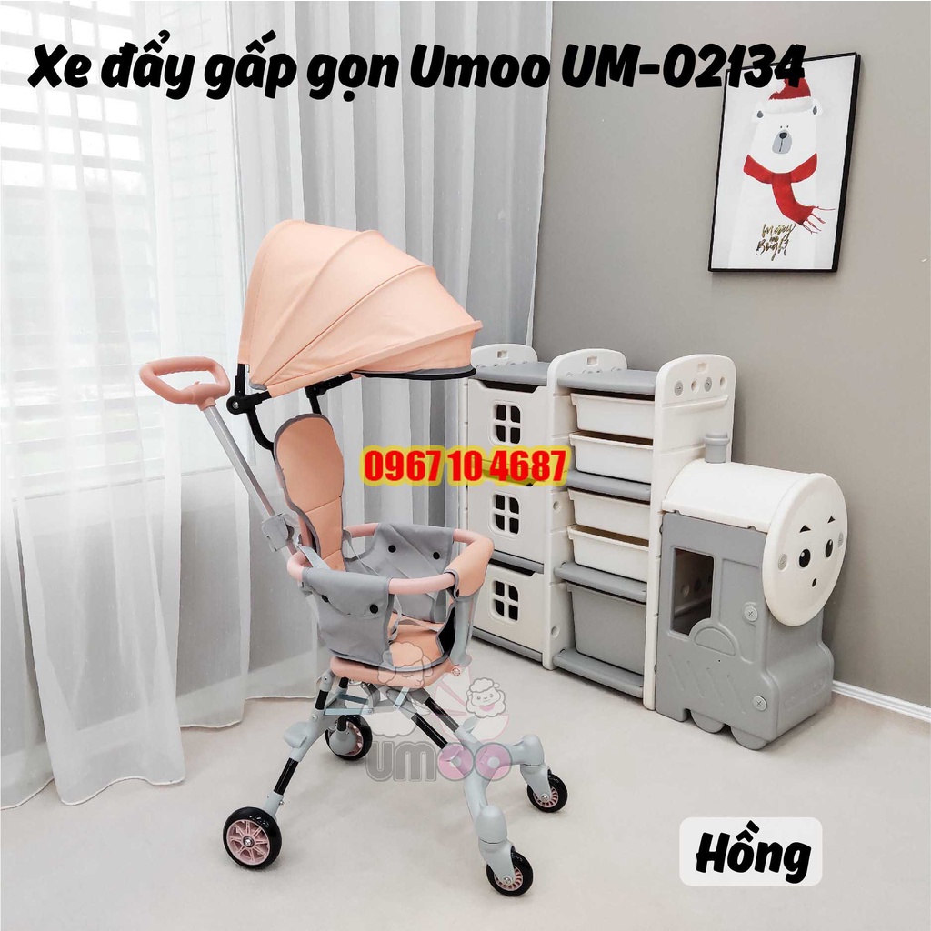 Xe Đẩy 2 Chiều, Gấp Gọn Du Lịch Umoo UM-02134 Cho Bé có mái che Chất Lượng Cao