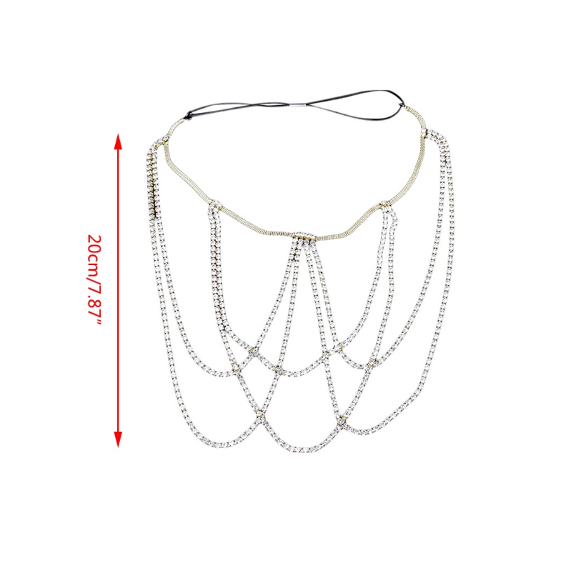 Dây Xích Đeo Đùi Co Giãn Nhiều Lớp Bằng Kim Loại Đính Đá Lấp Lánh Gợi Cảm Cho Nữ