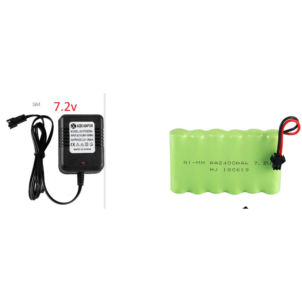 Combo Pin + sạc 7.2v 2400mah - Xe điều khiển từ xa