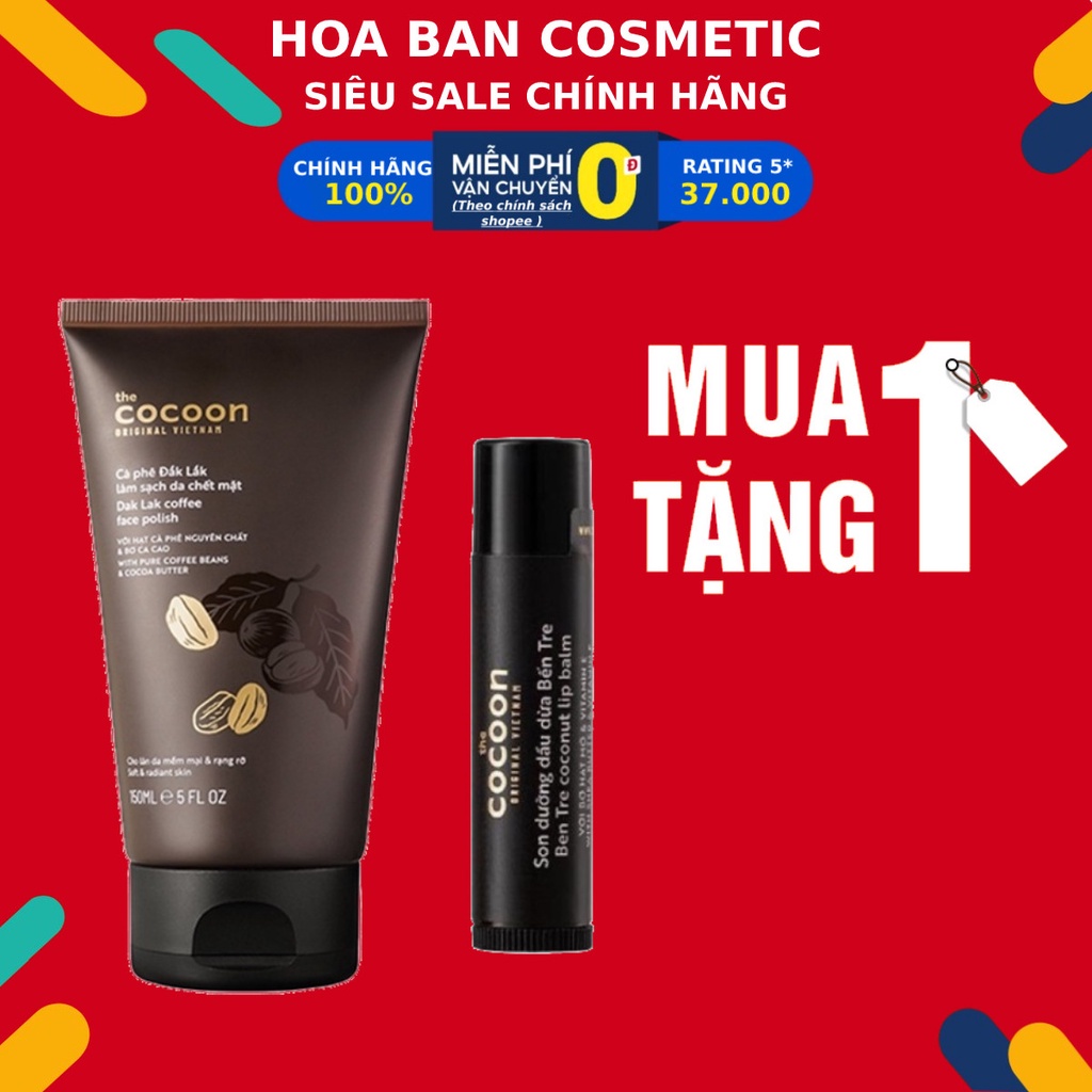 Cà Phê Đắk Lắk Làm Sạch Da Chết Mặt Cocoon 150ml Tẩy da chết - Hoa Ban Cosmetic