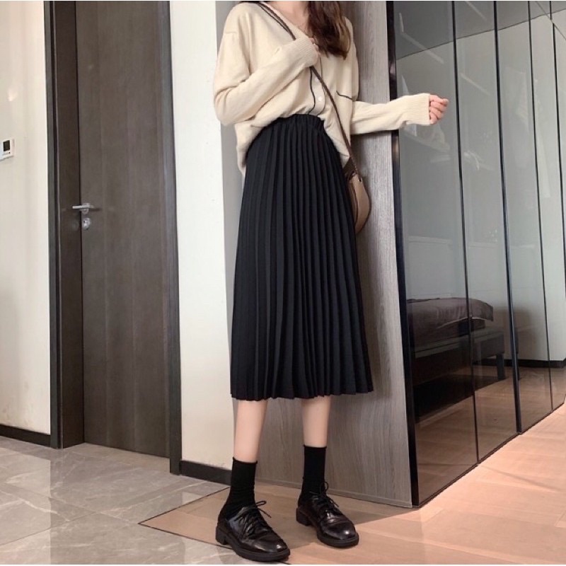 CHÂN VÁY XẾP LY DÁNG DÀI