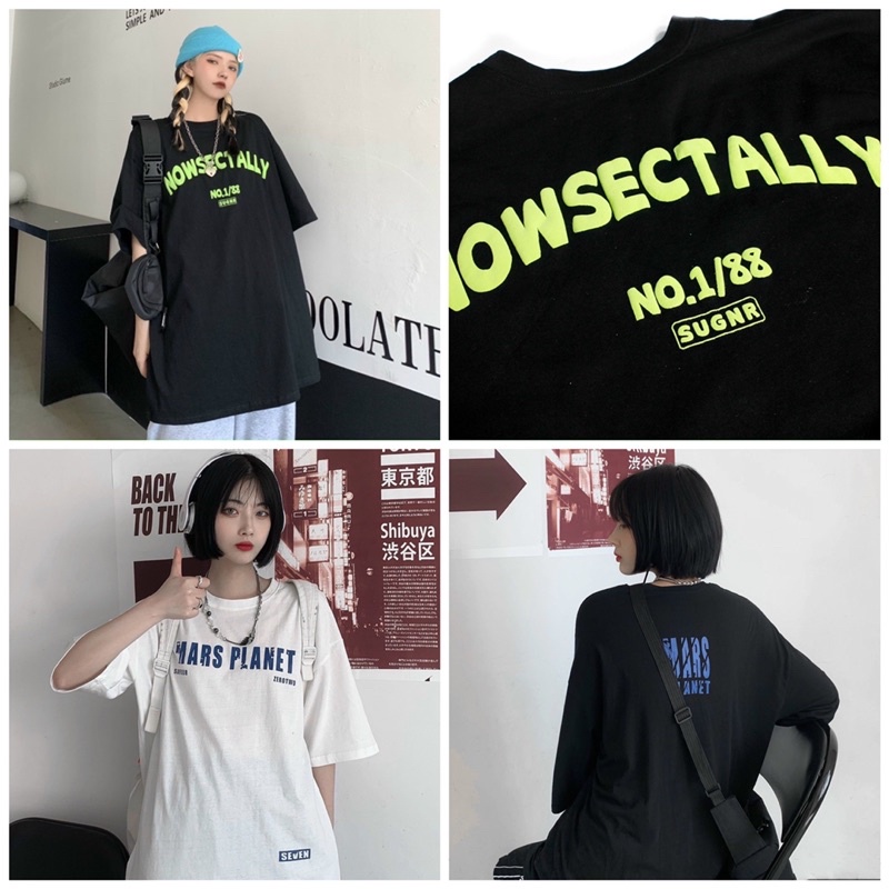 Áo phông chữ neon dập nổi cotton 4c siêu mịn (annstore)