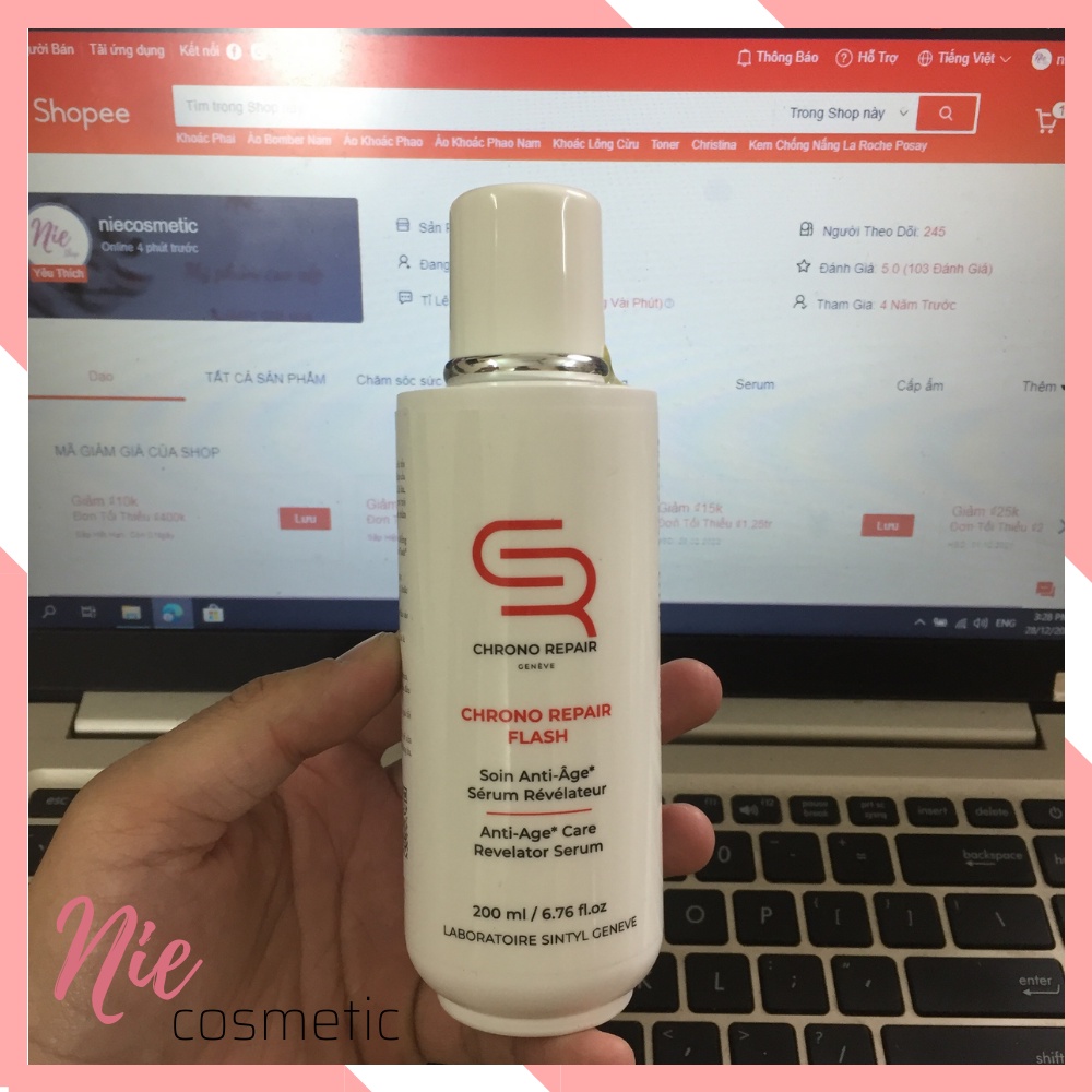 Serum cấp nước HA botox Chrono Repair Flash 200 ml