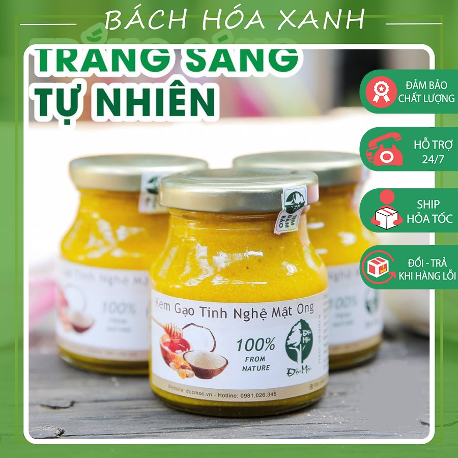 Kem gạo tinh nghệ mật ong Độc Mộc + Làm đep tự nhiên + Dưỡng trắng da - NPP Takij Viet Nam