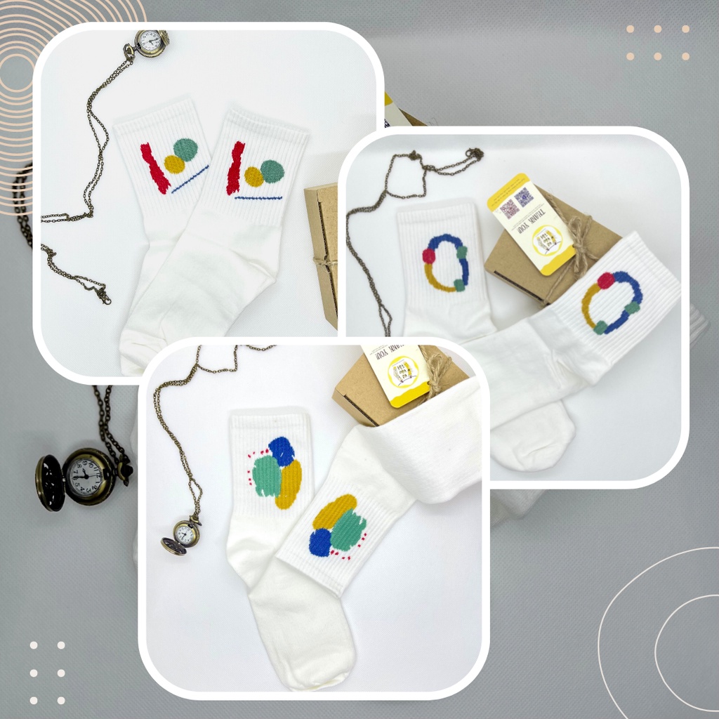 TẤT VỚ CỔ CAO TRUNG HỌA TIẾT VỆT MÀU SƠN ĐỘC ĐÁO