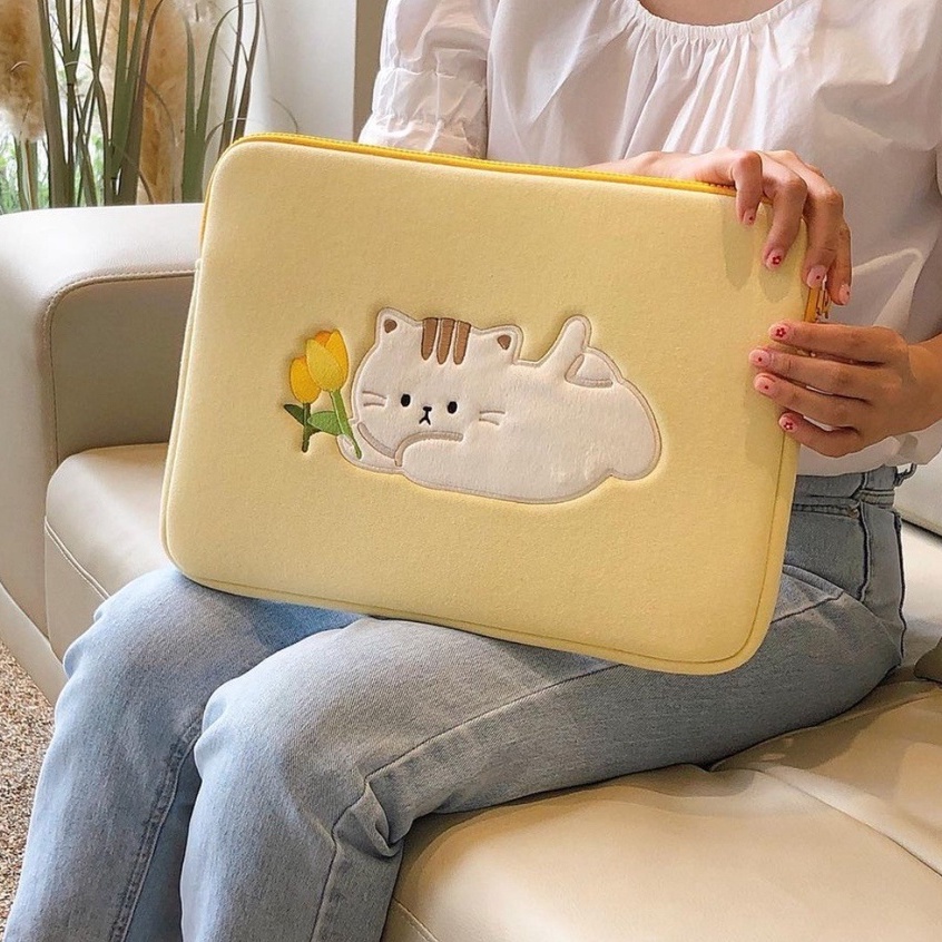 Túi Đựng Laptop / Máy Tính Bảng 11 13 15 inch Họa Tiết Hoạt Hình Phong Cách Hàn Quốc