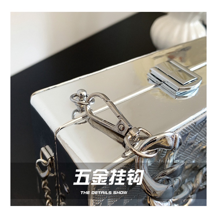 Túi Hộp Đeo JASMIN NOIR Chéo Vai Có Dây Xích Đeo Chéo Kẻ Sọc Dành Cho Bạn Nữ
