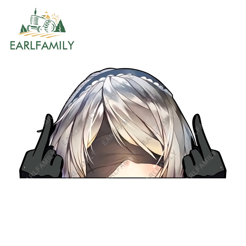 Sticker Dán Xe Hơi Nier Automata Peek 13Cmx13.0Cm Chống Nước Chống Trầy Xước