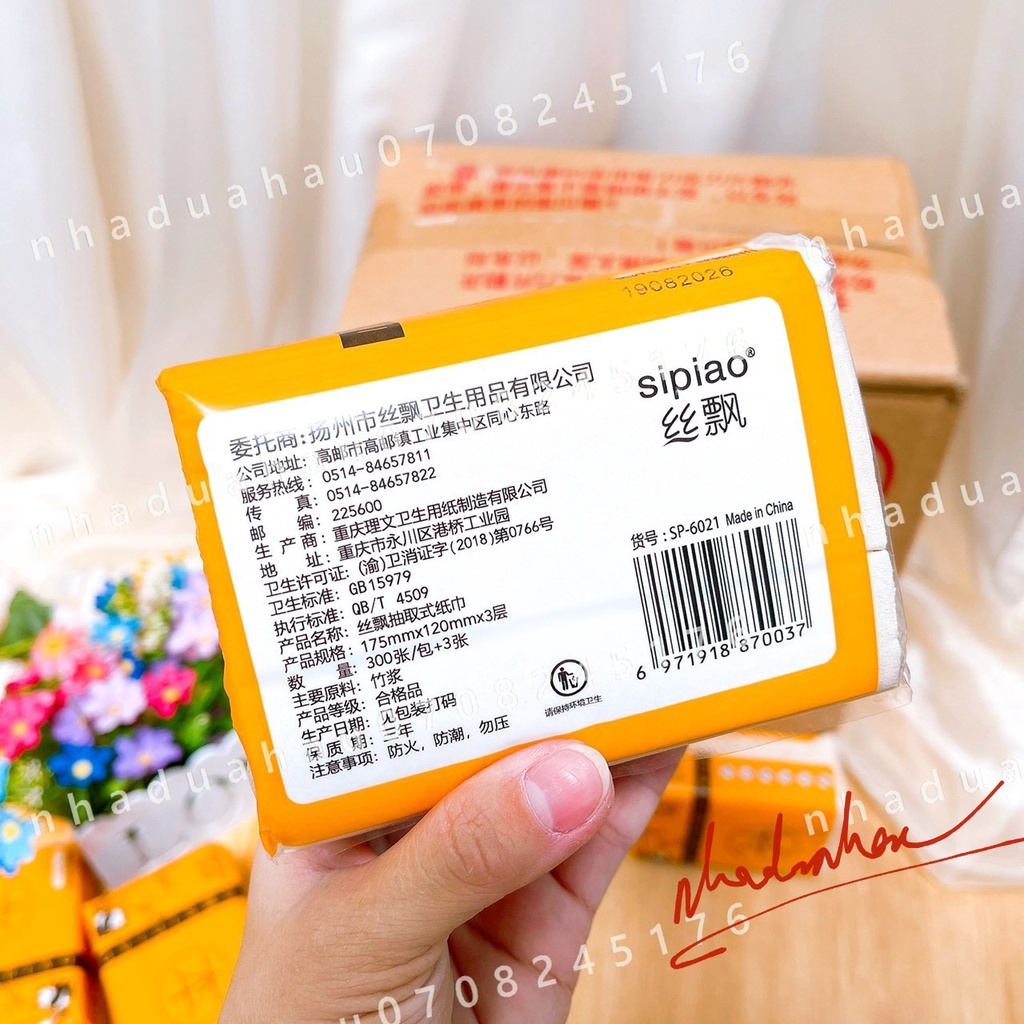 Lẻ một gói giấy ăn gấu trúc Sipao siêu dai hàng chuẩn xịn đủ tờ