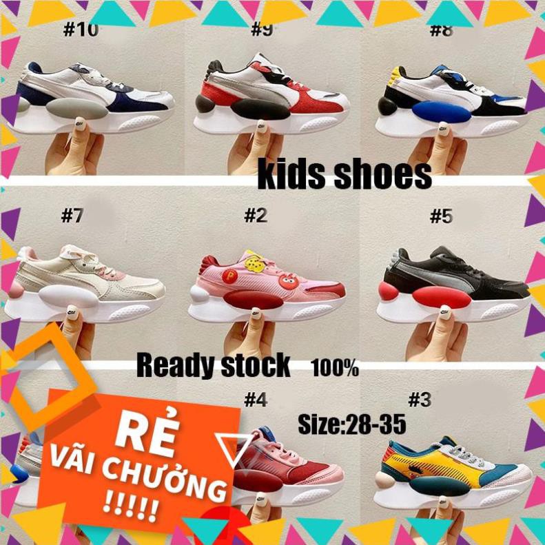 * Ready Stock *Puma Humem Retro RS-X Daddy Children's Sneakers Giày thể thao cho bé Running Shoes Cao Cấp New .