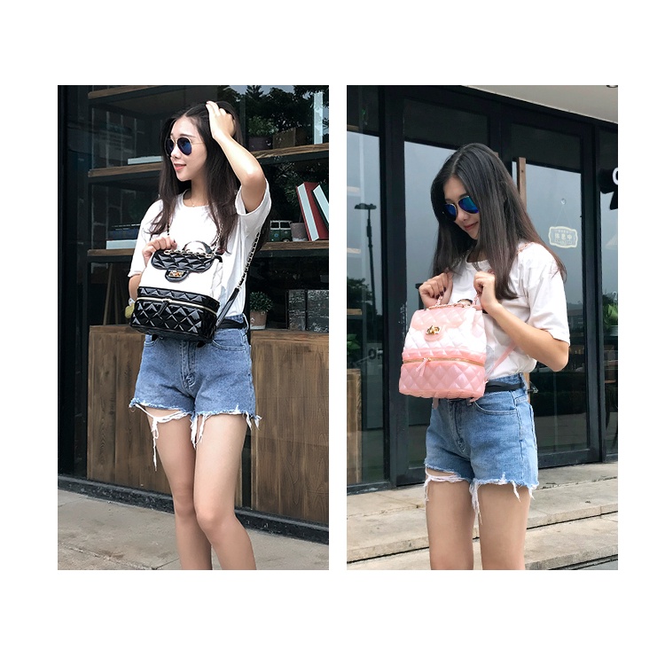 Balo Nhựa JASMIN NOIR Trong Suốt Màu Kẹo Phối Dây Xích Chống Thấm Nước Thời Trang Cho Nữ