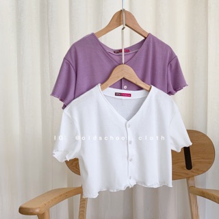 CROPTOP TĂM CỔ V FORM SUÔNG (ảnh thật/có sẵn)