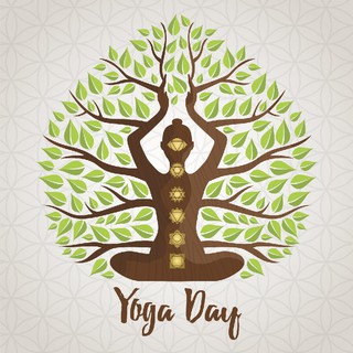 Tranh dán tường trang trí Yoga in chất liệu PP phủ kim sa cao cấp (yoga day)