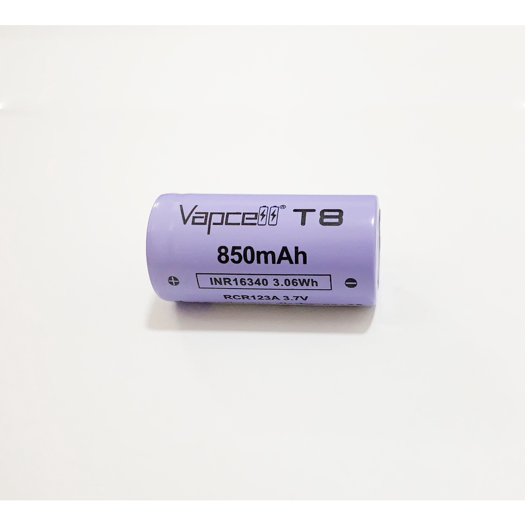 Pin sạc VAPCELL 16340 dung lượng 850mAh dòng xả 3A