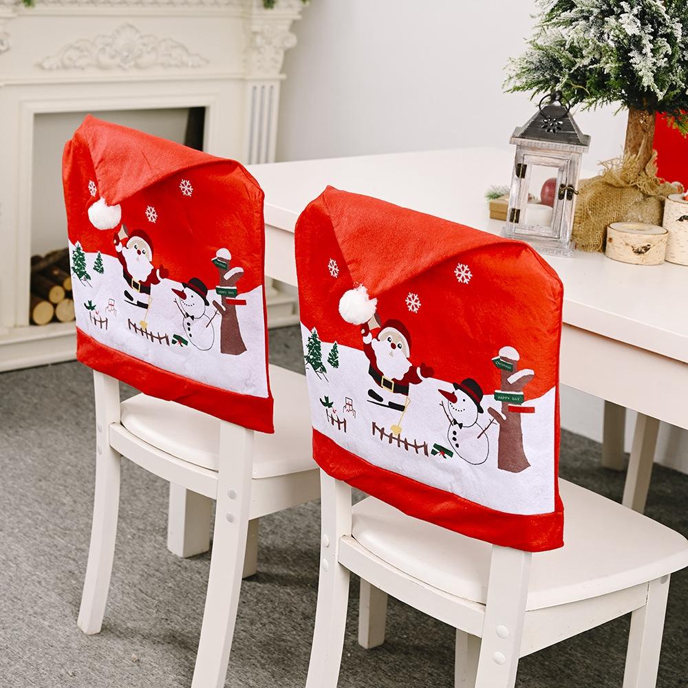 Bộ 2 / 4 Vỏ Bọc Ghế Trang Trí Chủ Đề Giáng Sinh
