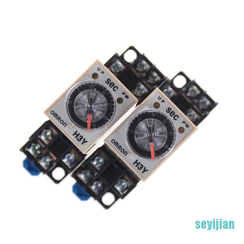 [SEYI] 220V H3Y-2 Power On Time Relay Delay Timer 0-30s/60s DPDT & Base Socket  JIAN