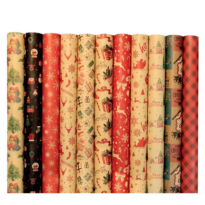 Giấy Kraft Dày Gói Quà / Quà Giáng Sinh / Năm Mới Phong Cách Retro DIY