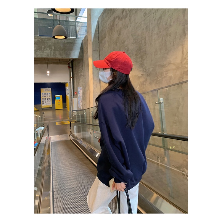 Áo Sweater Cổ Tròn Dáng Rộng In Họa Tiết Phong Cách Retro Thời Trang Hàn Quốc Cho Nữ | BigBuy360 - bigbuy360.vn