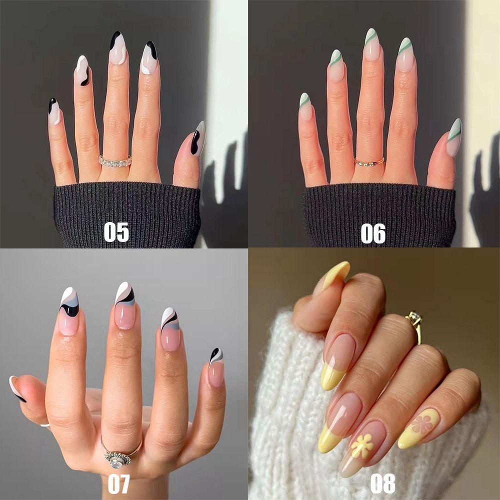 Hộp 24 Móng Tay Giả Trang Trí Toàn Diện Phong Cách Pháp MIHAN1