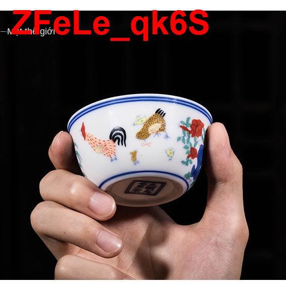 Gà Crock Cup Tách gốm Cốc thủ công Kung Fu Bộ trà vẽ tay Master đơn Kích thước