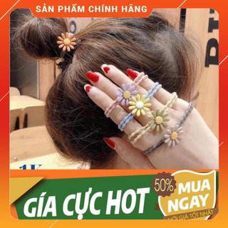 -Dây buộc tóc,dây chun cột tóc hoa cúc nhiều màu hottrend