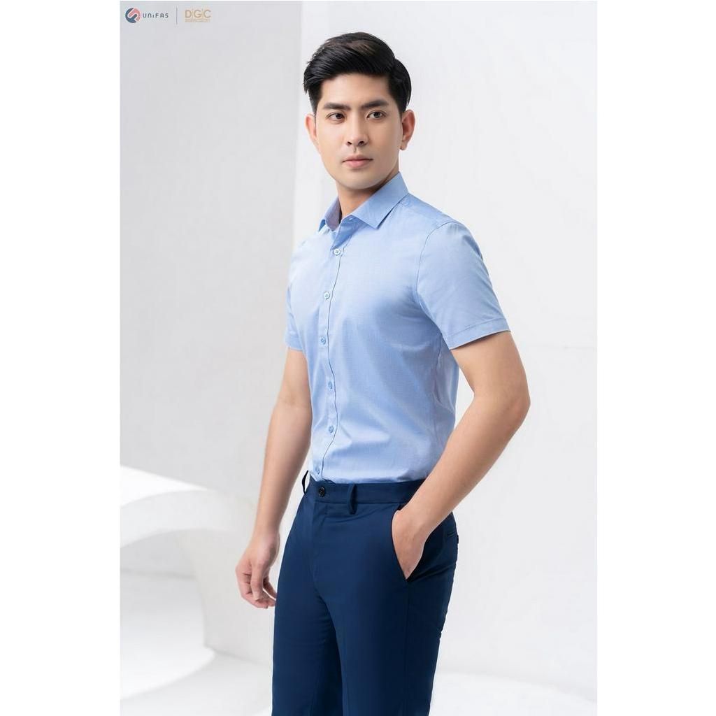 Áo sơ mi ngắn tay DGC-SASNBC26M chất liệu cotton 100%, Slim fit, thoáng mát, thấm hút mồ hôi tốt