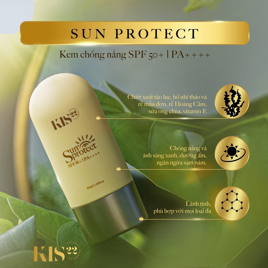 Kem Chống Nắng Dưỡng Ẩm Sun Protect KIS 22 - Tuýp 50 ml
