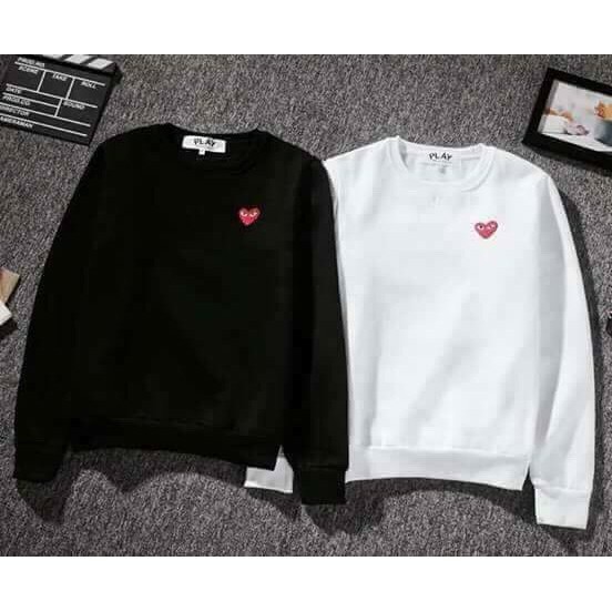 Áo Đôi Thu Đông Nỉ Hình Tim Dáng Rộng